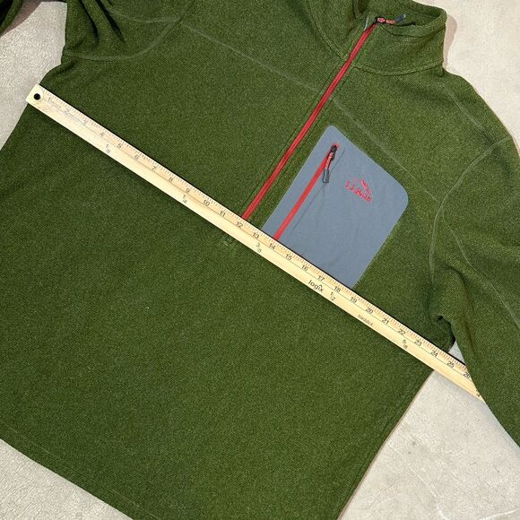 LL Bean Pullover Mens XL Green Half Zip Fleece Outdoors Slightly Fitted Hiking - Picture 6 of 9